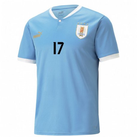 Kandiny Miesten Uruguayn Juan Martin #17 Sininen Kotipaita 22-24 Lyhythihainen Paita T-paita