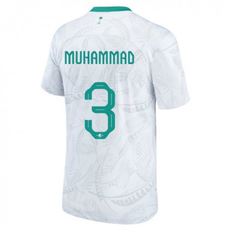 Kandiny Miesten Saudi-arabian Lin Muhammad #3 Valkoinen Kotipaita 22-24 Lyhythihainen Paita T-paita