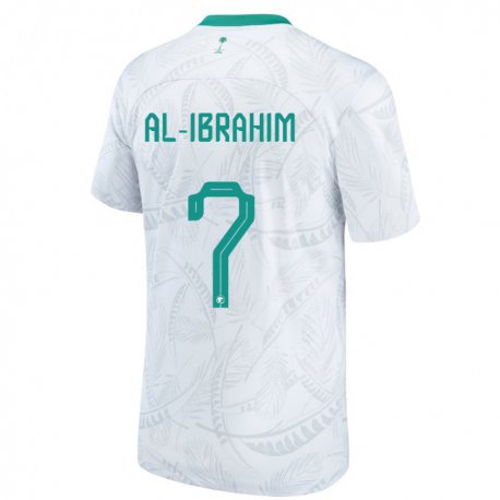 Kandiny Miesten Saudi-arabian Noura Al Ibrahim #7 Valkoinen Kotipaita 22-24 Lyhythihainen Paita T-paita