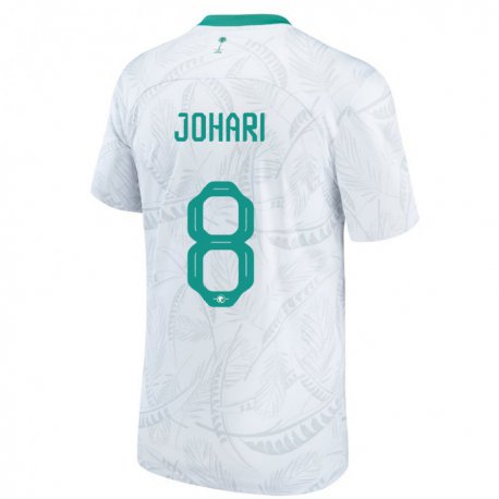Kandiny Miesten Saudi-arabian Layan Johari #8 Valkoinen Kotipaita 22-24 Lyhythihainen Paita T-paita