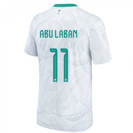 Kandiny Miesten Saudi-arabian Dalia Abu Laban #11 Valkoinen Kotipaita 22-24 Lyhythihainen Paita T-paita