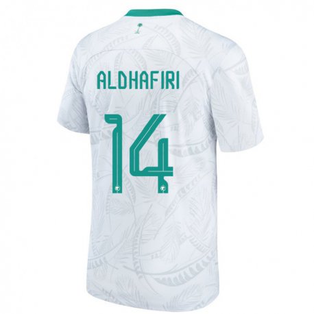 Kandiny Miesten Saudi-arabian Jathob Aldhafiri #14 Valkoinen Kotipaita 22-24 Lyhythihainen Paita T-paita