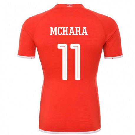 Kandiny Miesten Tunisian Imen Mchara #11 Punainen Kotipaita 22-24 Lyhythihainen Paita T-paita