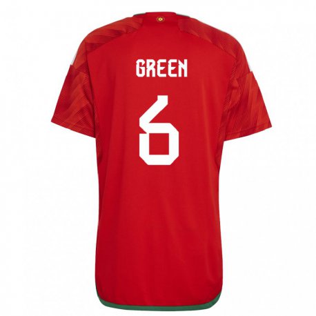Kandiny Miesten Walesin Josephine Green #6 Punainen Kotipaita 22-24 Lyhythihainen Paita T-paita