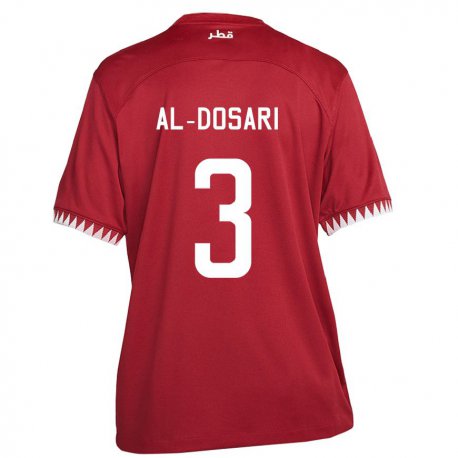 Kandiny Miesten Qatarin Dana Al Dosari #3 Kastanjanruskea Kotipaita 22-24 Lyhythihainen Paita T-paita