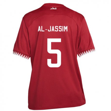 Kandiny Miesten Qatarin Dana Al Jassim #5 Kastanjanruskea Kotipaita 22-24 Lyhythihainen Paita T-paita