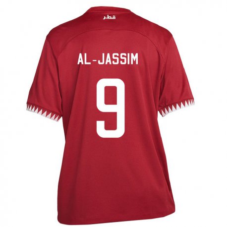 Kandiny Miesten Qatarin Kholoud Al Jassim #9 Kastanjanruskea Kotipaita 22-24 Lyhythihainen Paita T-paita