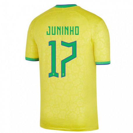 Kandiny Miesten Brasilian Juninho #17 Keltainen Kotipaita 22-24 Lyhythihainen Paita T-paita