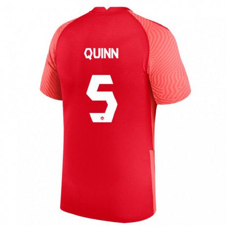 Kandiny Miesten Kanadan Quinn #5 Punainen Kotipaita 22-24 Lyhythihainen Paita T-paita