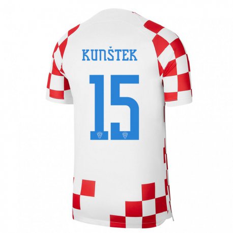 Kandiny Miesten Kroatian Maria Kunstek #15 Punainen Valkoinen Kotipaita 22-24 Lyhythihainen Paita T-paita