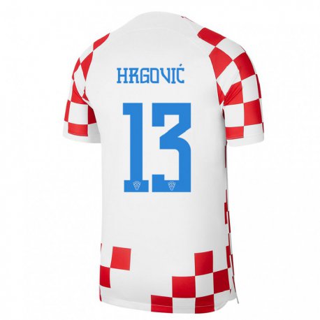 Kandiny Miesten Kroatian Simun Hrgovic #13 Punainen Valkoinen Kotipaita 22-24 Lyhythihainen Paita T-paita