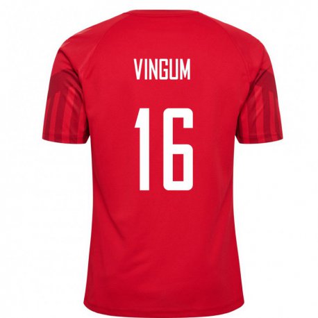 Kandiny Miesten Tanskan Alberte Vingum #16 Punainen Kotipaita 22-24 Lyhythihainen Paita T-paita