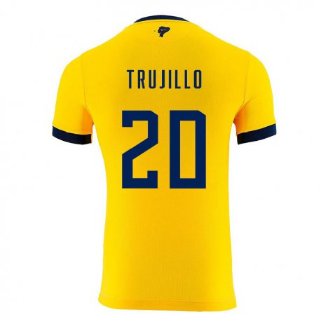 Kandiny Miesten Ecuadorin Isabel Trujillo #20 Keltainen Kotipaita 22-24 Lyhythihainen Paita T-paita