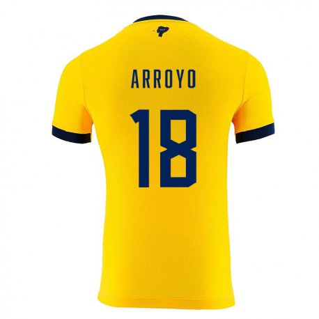 Kandiny Miesten Ecuadorin Jean Arroyo #18 Keltainen Kotipaita 22-24 Lyhythihainen Paita T-paita