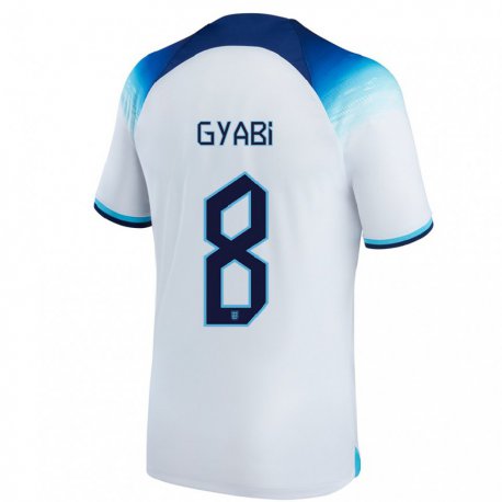 Kandiny Miesten Englannin Darko Gyabi #8 Valkoinen Sininen Kotipaita 22-24 Lyhythihainen Paita T-paita