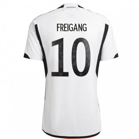 Kandiny Miesten Saksan Laura Freigang #10 Valkoinen Musta Kotipaita 22-24 Lyhythihainen Paita T-paita
