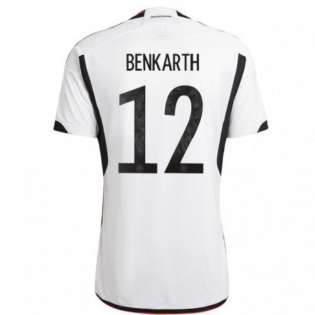 Kandiny Miesten Saksan Laura Benkarth #12 Valkoinen Musta Kotipaita 22-24 Lyhythihainen Paita T-paita