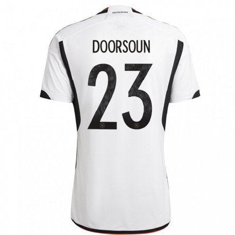 Kandiny Miesten Saksan Sara Doorsoun #23 Valkoinen Musta Kotipaita 22-24 Lyhythihainen Paita T-paita