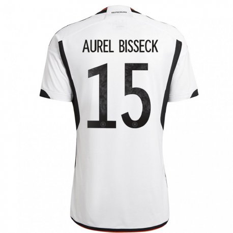 Kandiny Miesten Saksan Yann Aurel Bisseck #15 Valkoinen Musta Kotipaita 22-24 Lyhythihainen Paita T-paita
