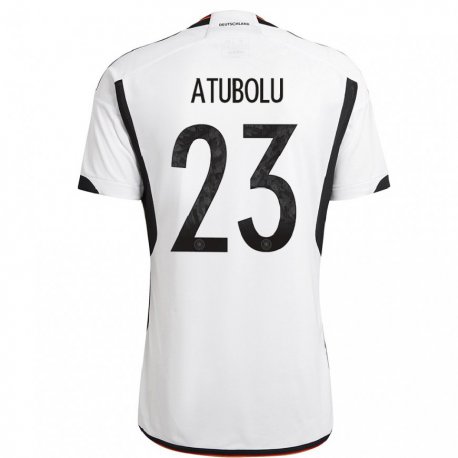 Kandiny Miesten Saksan Noah Atubolu #23 Valkoinen Musta Kotipaita 22-24 Lyhythihainen Paita T-paita