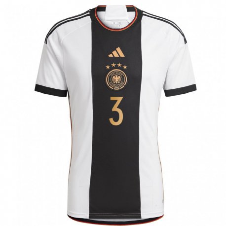 Kandiny Miesten Saksan Lukas Ullrich #3 Valkoinen Musta Kotipaita 22-24 Lyhythihainen Paita T-paita