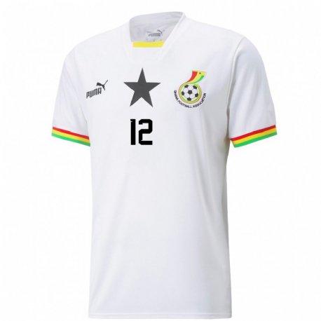 Kandiny Miesten Ghanan Grace Animah #12 Valkoinen Kotipaita 22-24 Lyhythihainen Paita T-paita