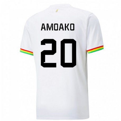 Kandiny Miesten Ghanan Linda Amoako #20 Valkoinen Kotipaita 22-24 Lyhythihainen Paita T-paita