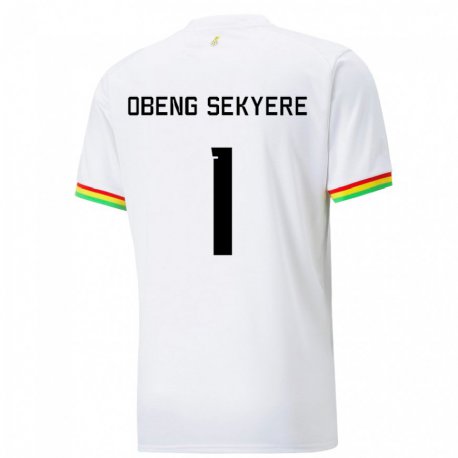 Kandiny Miesten Ghanan Gregory Obeng Sekyere #1 Valkoinen Kotipaita 22-24 Lyhythihainen Paita T-paita