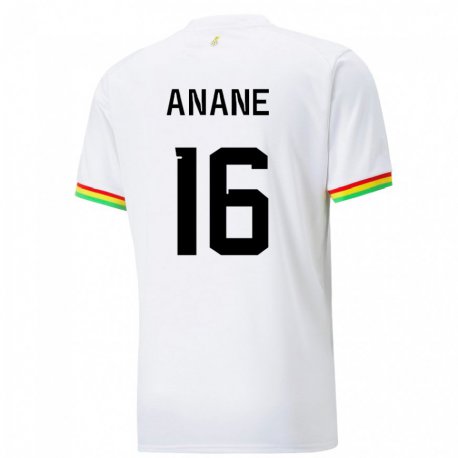 Kandiny Miesten Ghanan Vincent Anane #16 Valkoinen Kotipaita 22-24 Lyhythihainen Paita T-paita