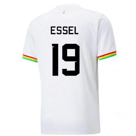 Kandiny Miesten Ghanan Aaron Essel #19 Valkoinen Kotipaita 22-24 Lyhythihainen Paita T-paita