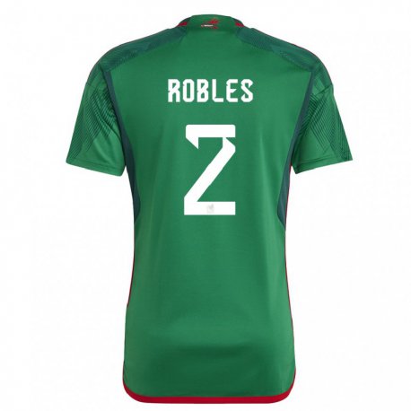 Kandiny Miesten Meksikon Kenti Robles #2 Vihreä Kotipaita 22-24 Lyhythihainen Paita T-paita