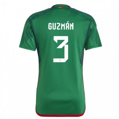Kandiny Miesten Meksikon Victor Guzman #3 Vihreä Kotipaita 22-24 Lyhythihainen Paita T-paita