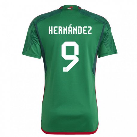 Kandiny Miesten Meksikon Jesus Hernandez #9 Vihreä Kotipaita 22-24 Lyhythihainen Paita T-paita