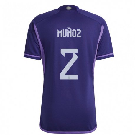 Kandiny Miesten Argentiinan Luana Munoz #2 Violetti Vieraspaita 22-24 Lyhythihainen Paita T-paita