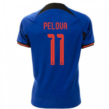 Kandiny Miesten Alankomaiden Victoria Pelova #11 Kuninkaallisen Sininen Vieraspaita 22-24 Lyhythihainen Paita T-paita