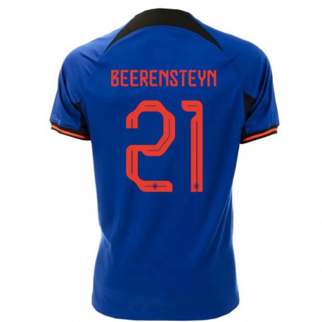 Kandiny Miesten Alankomaiden Lineth Beerensteyn #21 Kuninkaallisen Sininen Vieraspaita 22-24 Lyhythihainen Paita T-paita