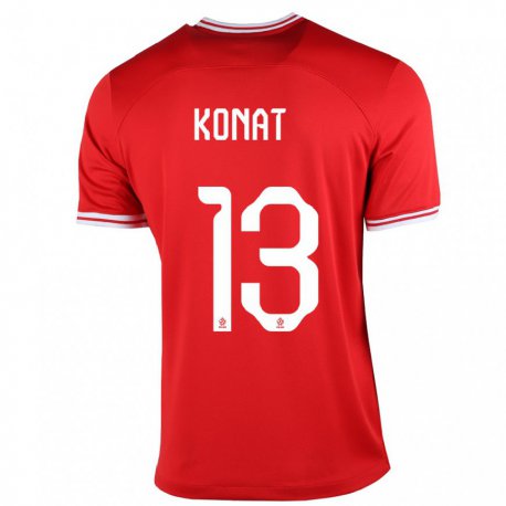 Kandiny Miesten Puolan Katarzyna Konat #13 Punainen Vieraspaita 22-24 Lyhythihainen Paita T-paita