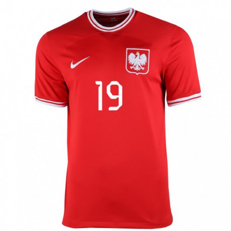 Kandiny Miesten Puolan Milosz Kurowski #19 Punainen Vieraspaita 22-24 Lyhythihainen Paita T-paita
