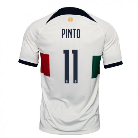Kandiny Miesten Portugalin Tatiana Pinto #11 Valkoinen Vieraspaita 22-24 Lyhythihainen Paita T-paita