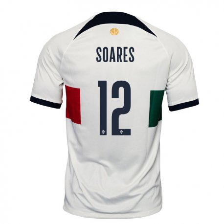 Kandiny Miesten Portugalin Samuel Soares #12 Valkoinen Vieraspaita 22-24 Lyhythihainen Paita T-paita