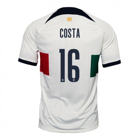Kandiny Miesten Portugalin David Costa #16 Valkoinen Vieraspaita 22-24 Lyhythihainen Paita T-paita