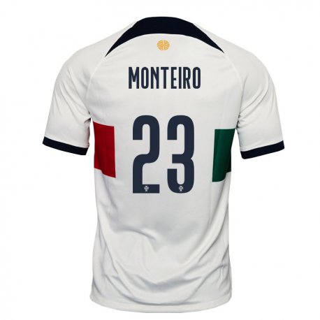 Kandiny Miesten Portugalin David Monteiro #23 Valkoinen Vieraspaita 22-24 Lyhythihainen Paita T-paita