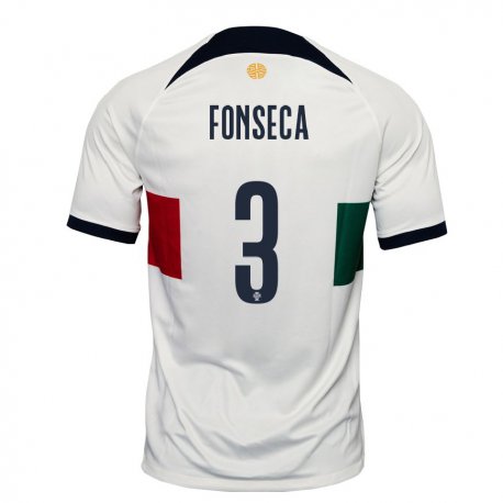 Kandiny Miesten Portugalin Joao Fonseca #3 Valkoinen Vieraspaita 22-24 Lyhythihainen Paita T-paita