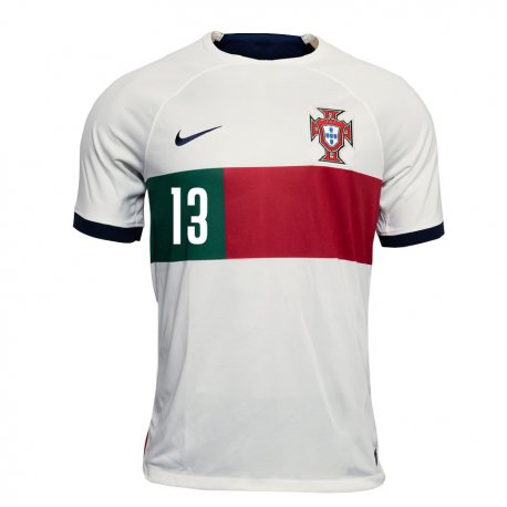 Kandiny Miesten Portugalin Rayhan Momade #13 Valkoinen Vieraspaita 22-24 Lyhythihainen Paita T-paita