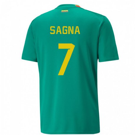 Kandiny Miesten Senegalin Amadou Sagna #7 Vihreä Vieraspaita 22-24 Lyhythihainen Paita T-paita