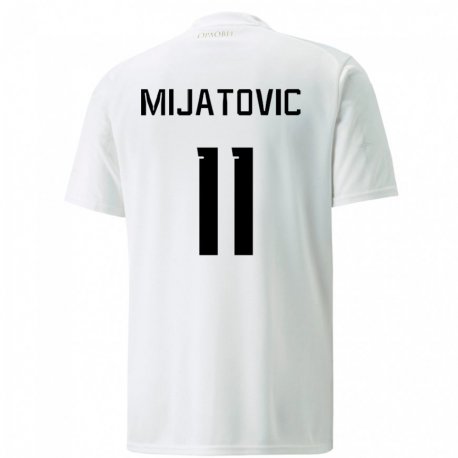 Kandiny Miesten Serbian Jovan Mijatovic #11 Valkoinen Vieraspaita 22-24 Lyhythihainen Paita T-paita