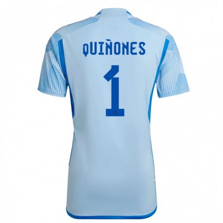 Kandiny Miesten Espanjan Mariasun Quinones #1 Sky Sininen Vieraspaita 22-24 Lyhythihainen Paita T-paita