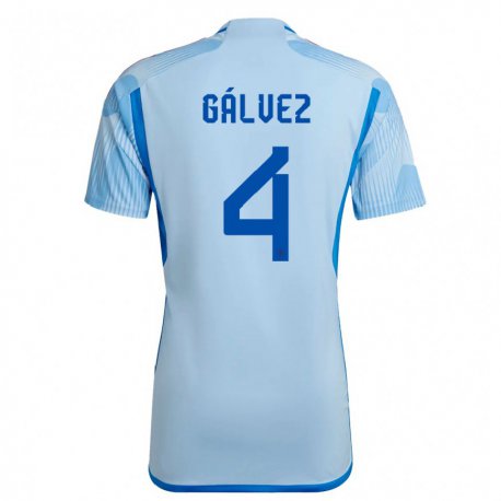 Kandiny Miesten Espanjan Rocio Galvez #4 Sky Sininen Vieraspaita 22-24 Lyhythihainen Paita T-paita