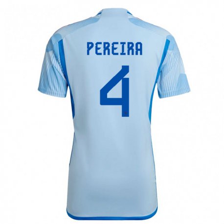 Kandiny Miesten Espanjan Andrea Pereira #4 Sky Sininen Vieraspaita 22-24 Lyhythihainen Paita T-paita