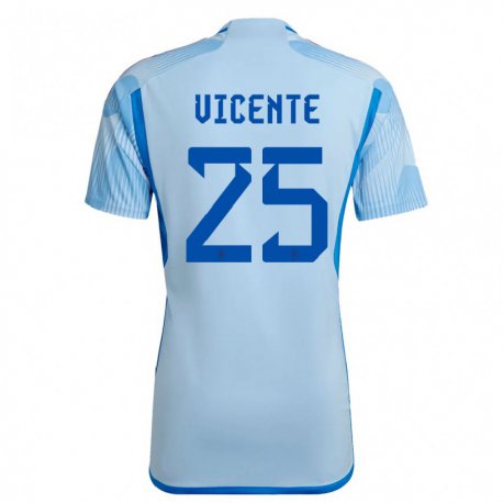 Kandiny Miesten Espanjan Ainhoa Vicente #25 Sky Sininen Vieraspaita 22-24 Lyhythihainen Paita T-paita